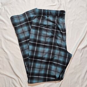 Nike Dri-Fit "Tour Performance "Plaid Golf Pants, Men's 34x32 Teal